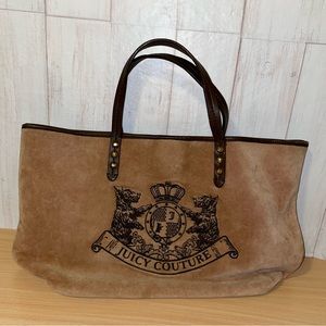 Juicy Couture Vintage Y2K Velour Logo Tote Bag Shopper